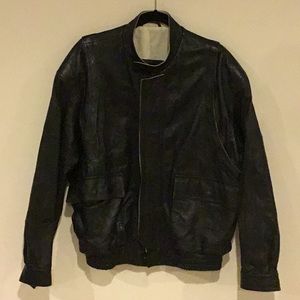 Bally Men’s Italian Leather Jacket/Vest Navy 40